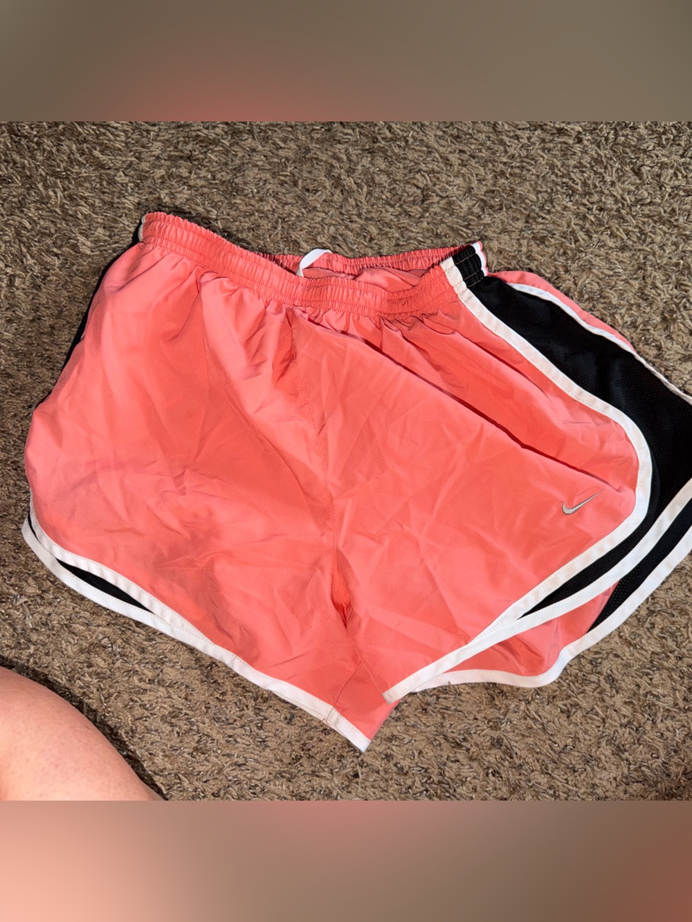 Nike Coral Athletic Shorts with Black & White Trim